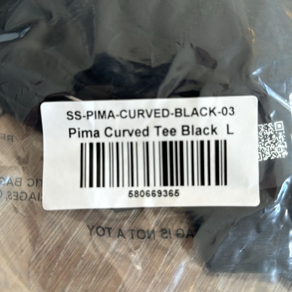 Bear Bottom Supima Curved Tee Black Large - Picture 4 of 4